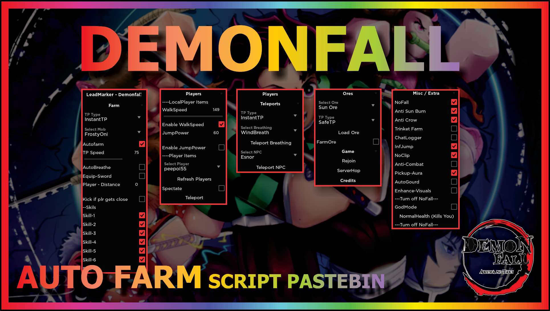 Demonfall Script (Lazy Hub) - (AutoFarm NPC, AutoCollect