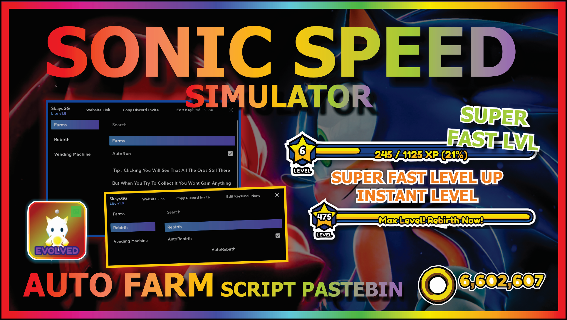 Sonic Speed Simulator Script: Auto Run, Auto Win Race & More