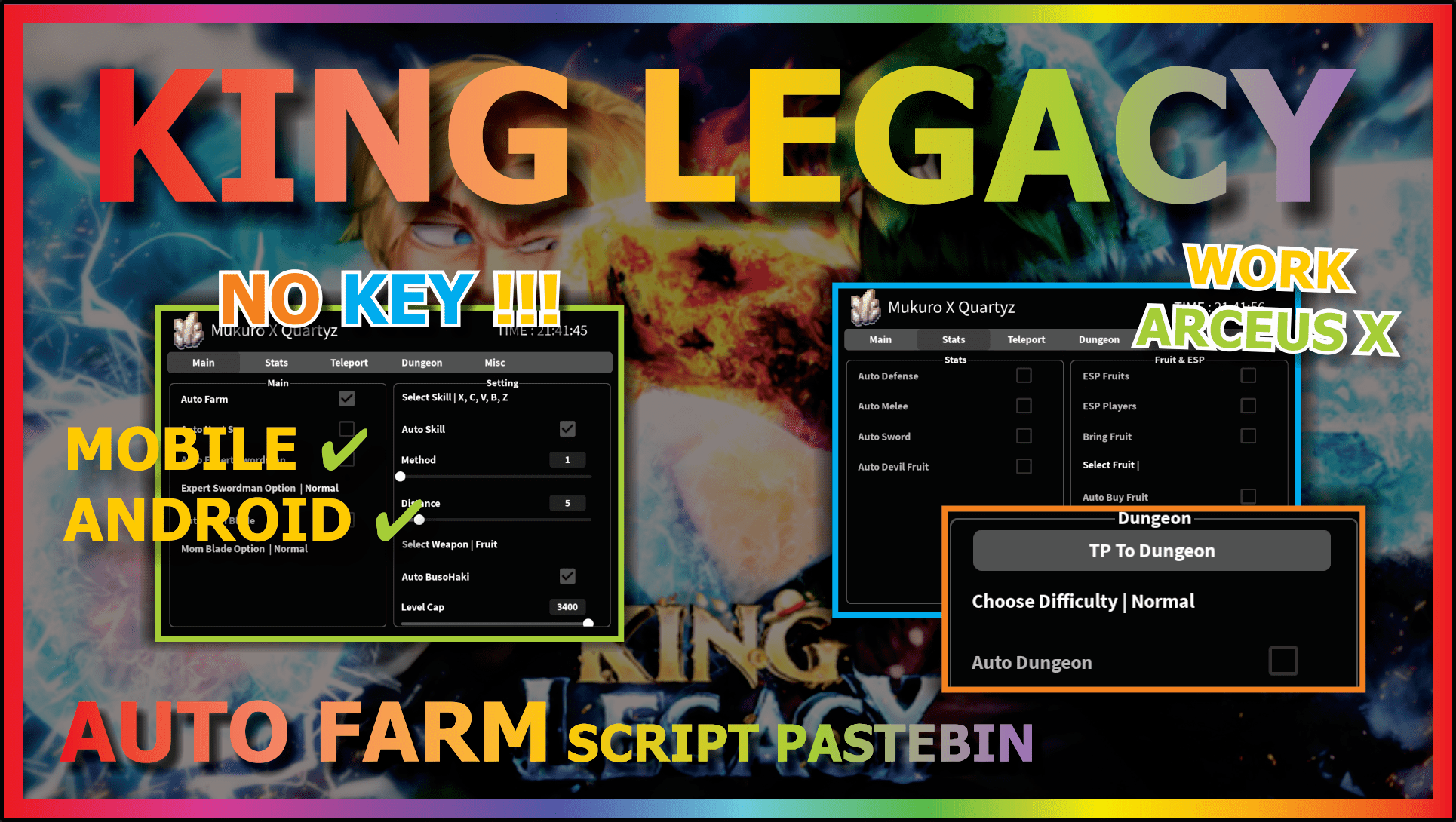 KING LEGACY Script Pastebin 2022 UPDATE 4 AUTO FARM, AUTO DUNGEON