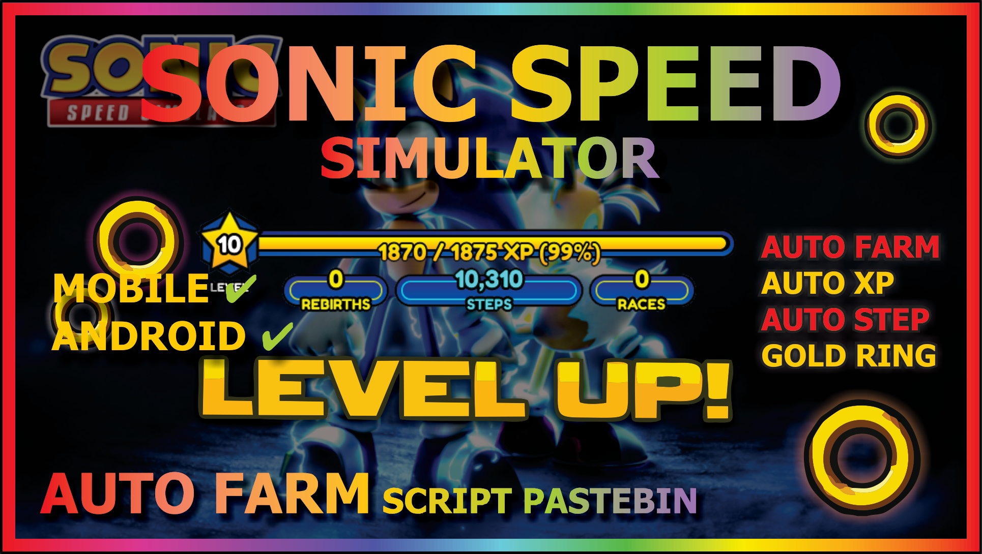 NEW] Sonic Speed Simulator Script, Infinite Rings, Auto Farm