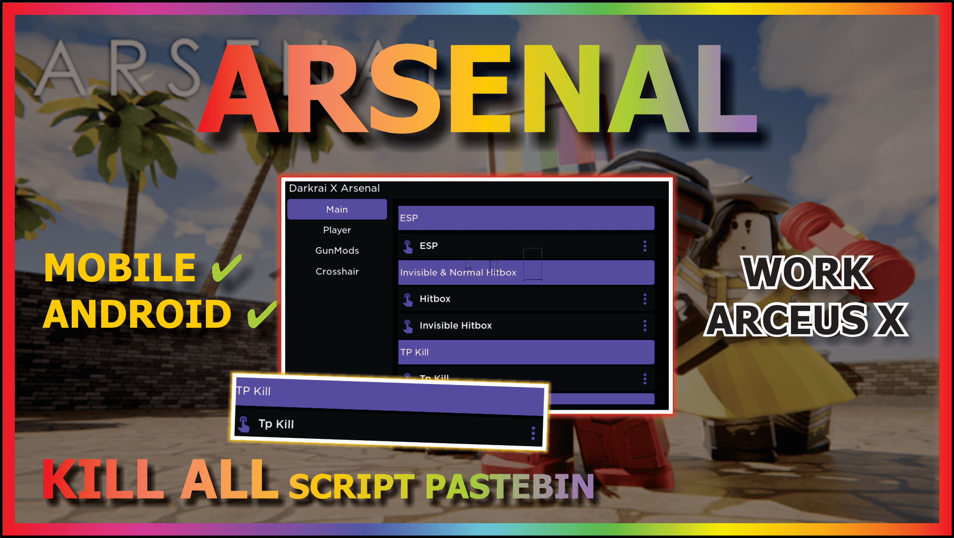 Arceus X, Arsenal Ultimate GUI Script Very Op