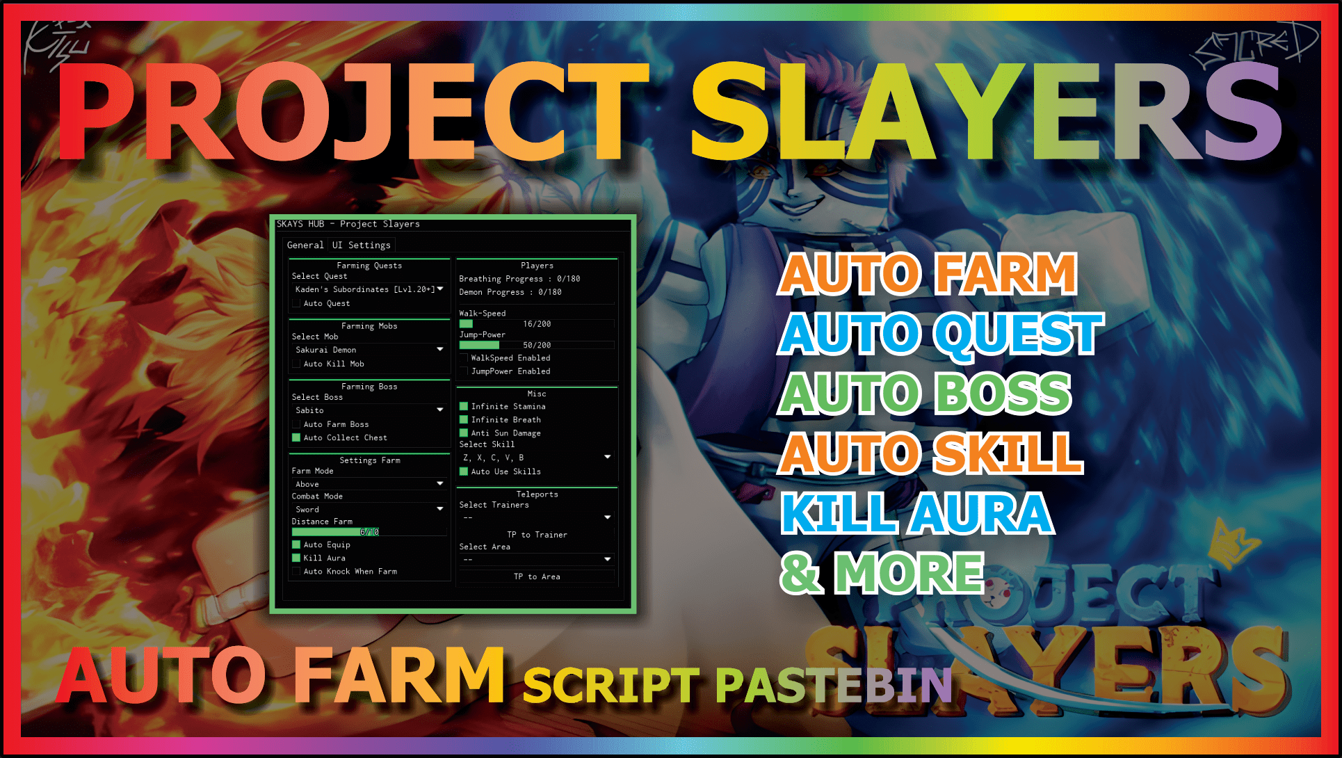 Project Slayers Script  INFINITE WEN, Boss Farm & MORE