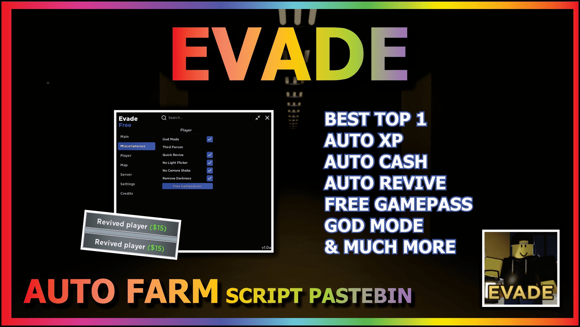 Evade [GodMode, Fullbright] Scripts