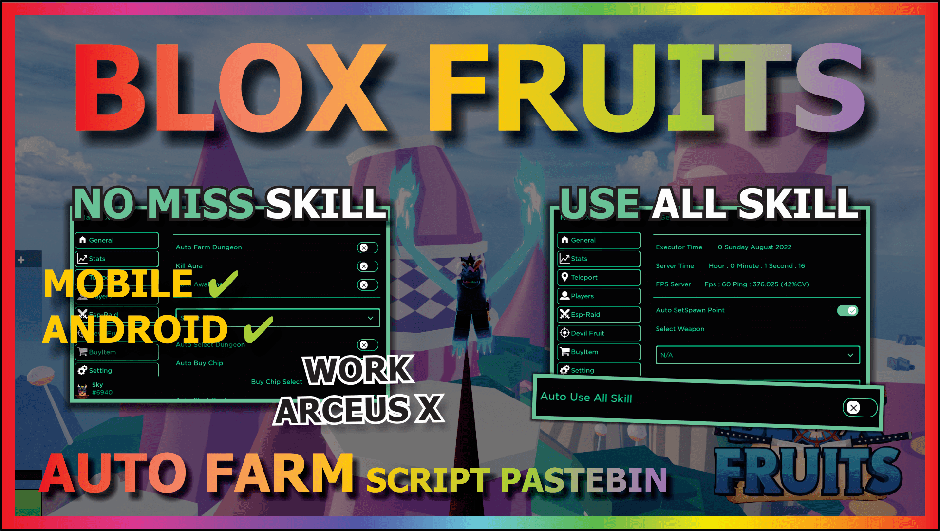 Blox Fruit Auto Farm/Kill/ETC - Arceus X LUA Script
