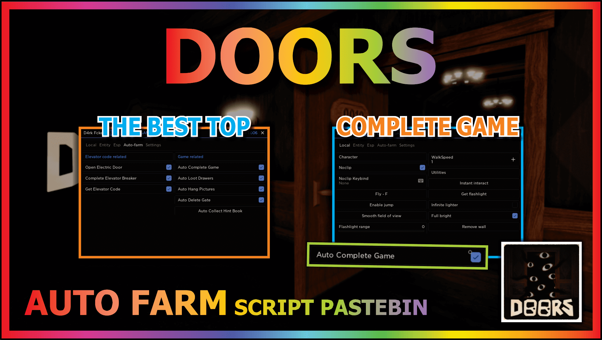 DOORS – THE #1 FREE GUI SCRIPT – TONS OF FEATURES OVERPOWERED! REMOVE DOORS  – AUTO LOOT – ITEMS ESP & MORE! –