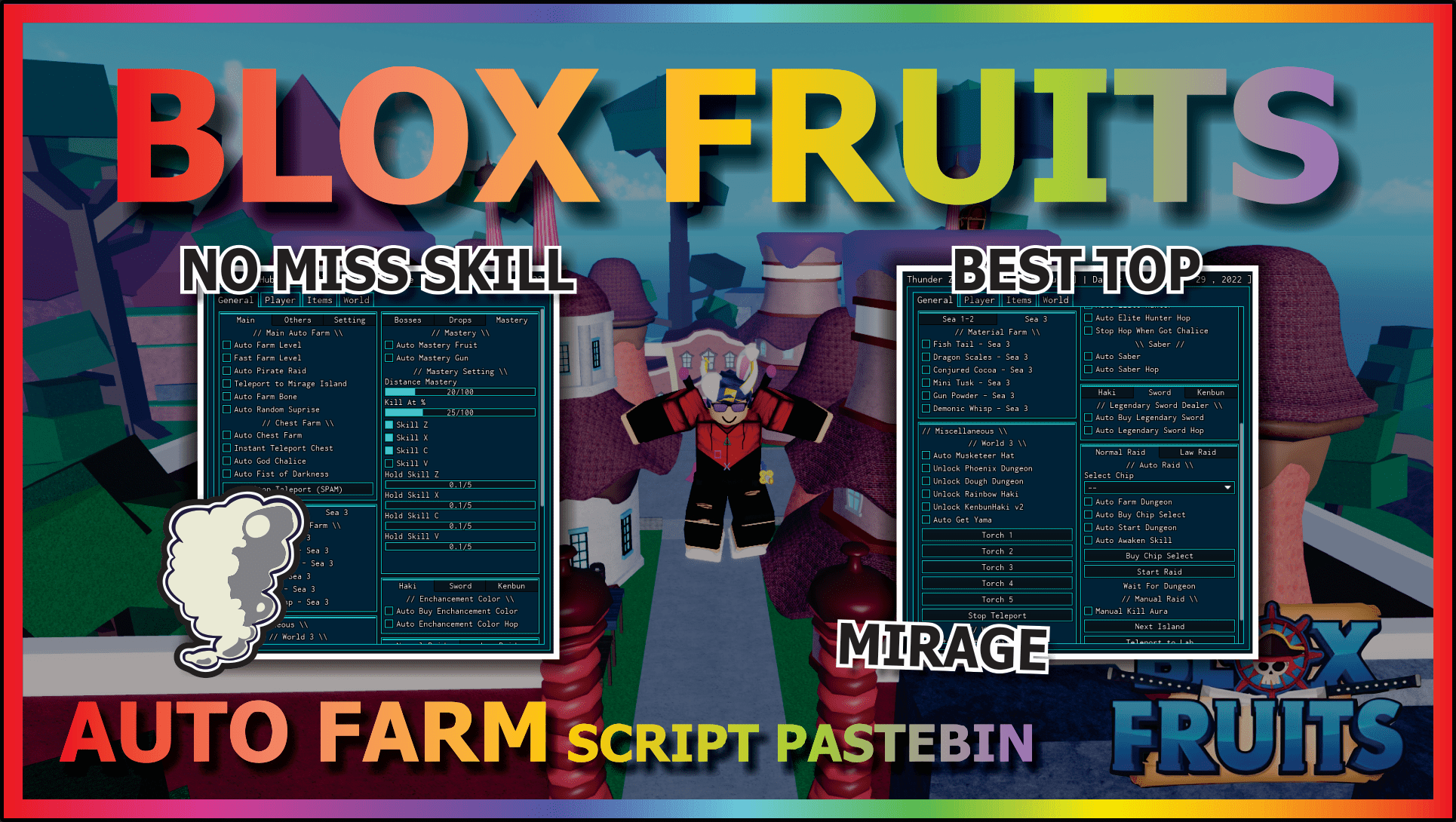 Script Blox Fruit No Key FRUIT RAIN & AUTO FARM, HOHO HUB V3, MOBILE/PC, AUTO RAID