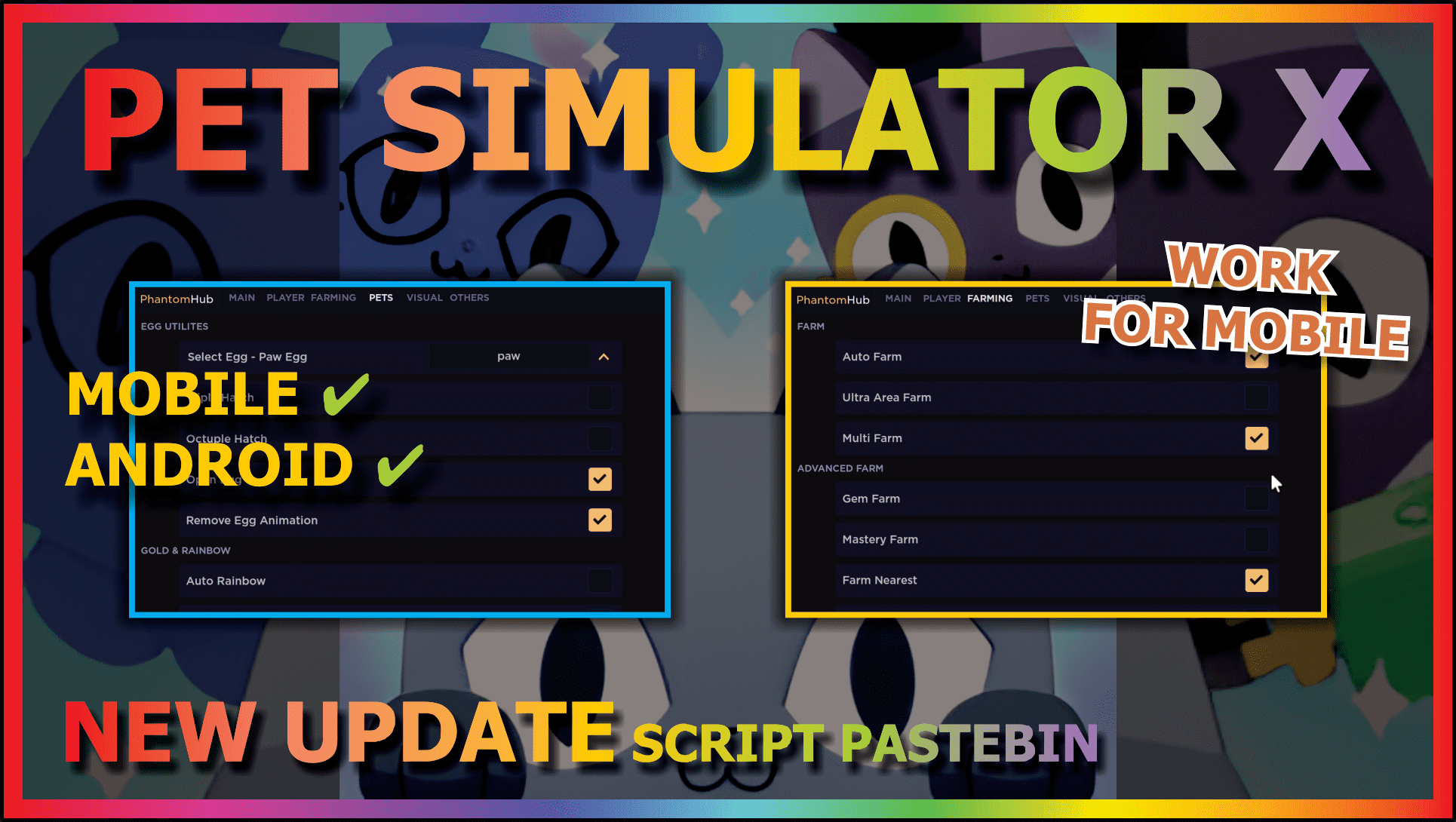 Pet Simulator X [Auto Farm, Auto Open Egg, Unlock Gamepasses] Scripts