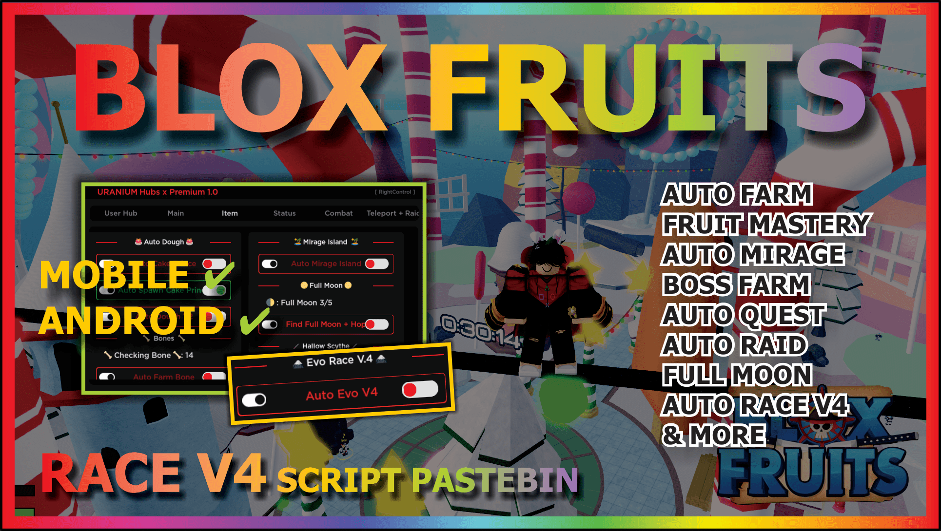 BLOX FRUITS Script Pastebin 2023 UPDATE RACE V4 AUTO FARM, FIND FULL MOON