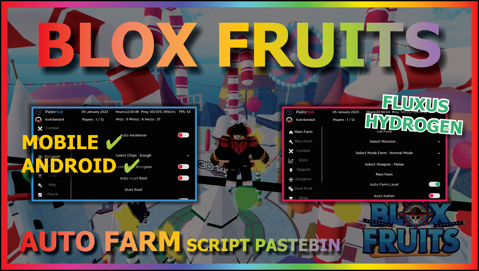 BLOX FRUITS Script Mobile AUTO FARM, AUTO BOSS, AUTO RAID, PVP