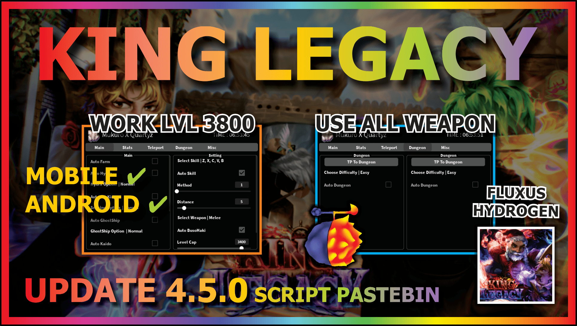 King Legacy [GUI - Farm Level, Auto Stats & More!] Scripts