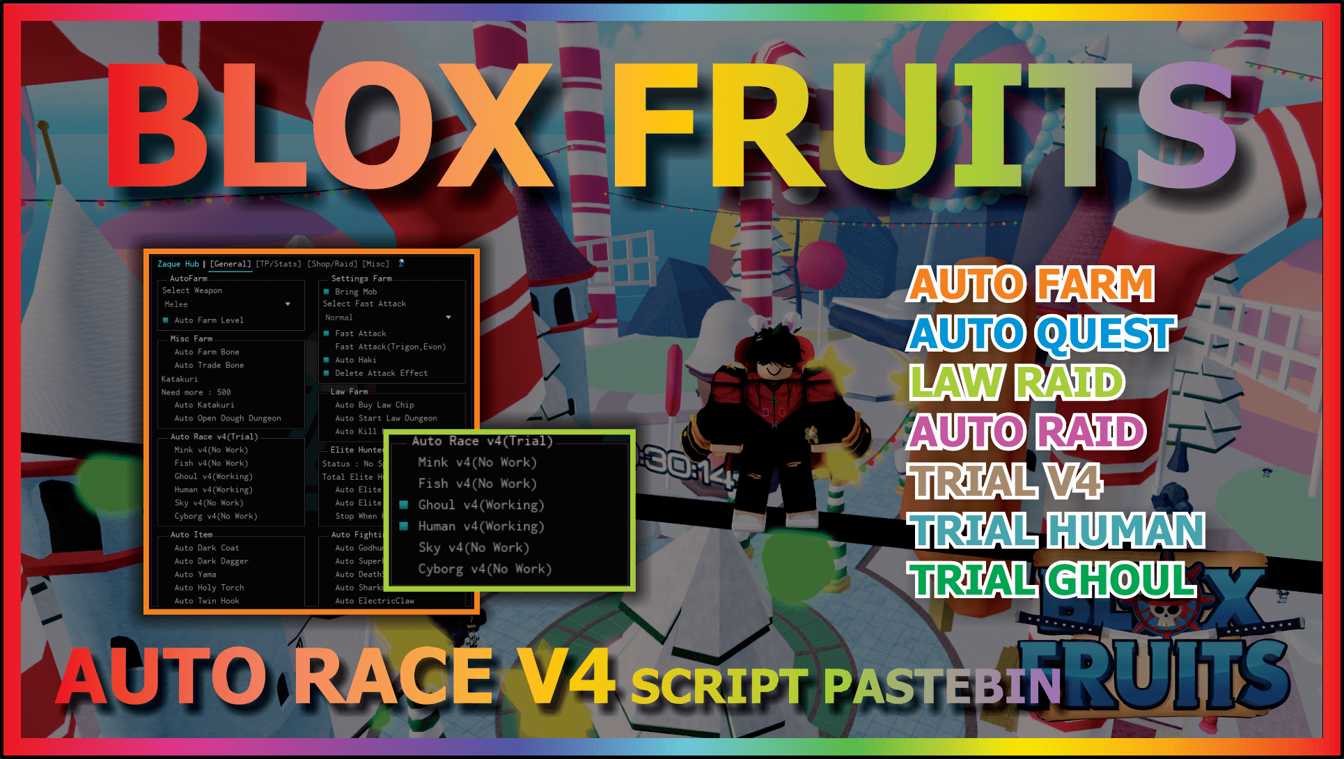 Min gaming auto raça v4 Blox Fruit Script (sem key)