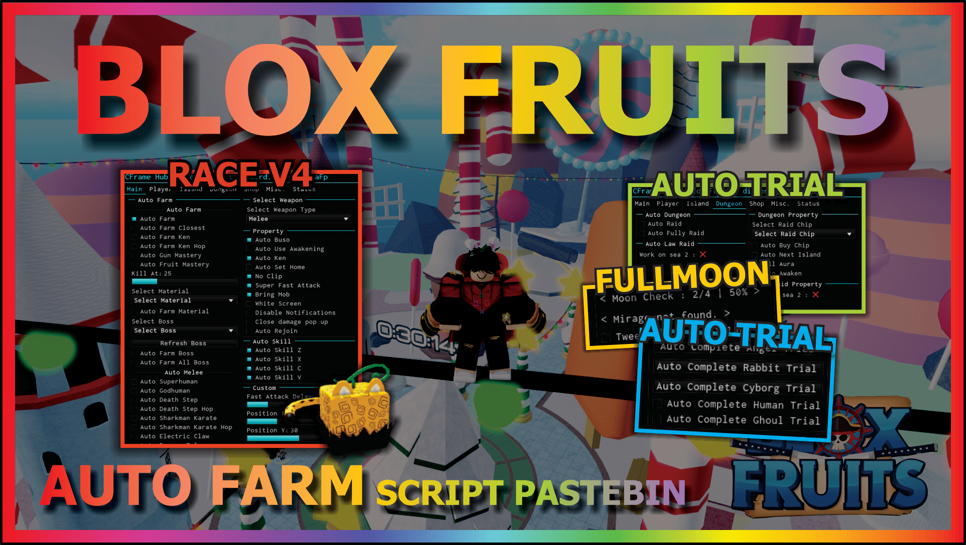 Blox Fruits  AUTO FARM AUTO SEABEAST MASTERY RACE V4 — Roblox Scripts