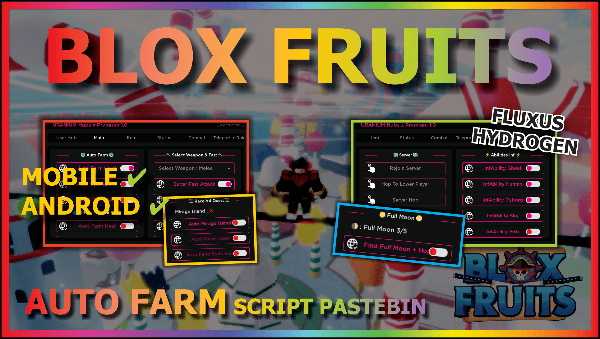 Blox Fruit - Find Full Moon and Mirage Island (Quest For Race V4)