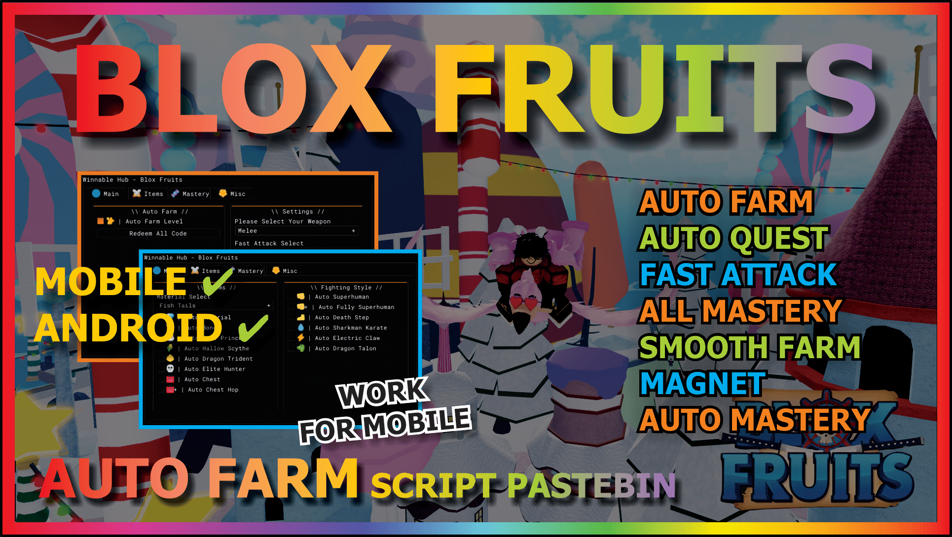 Blox Fruits  AUTO FARM AUTO SEABEAST MASTERY RACE V4 — Roblox Scripts