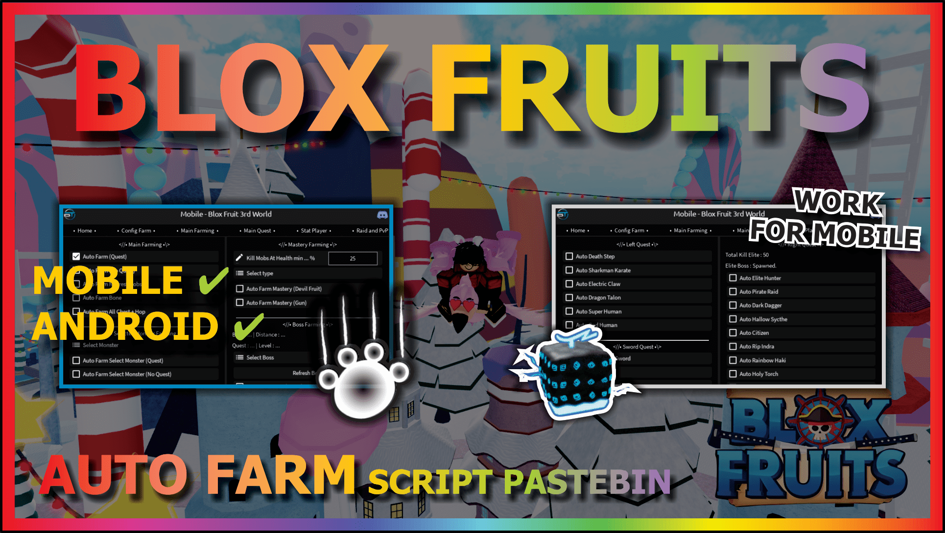 Arceus X,Hydrogen,Fluxus Mobile Blox Fruits Script Mobile AUTO FARM TP TO  RACE V4 AUTO MIRAGE 