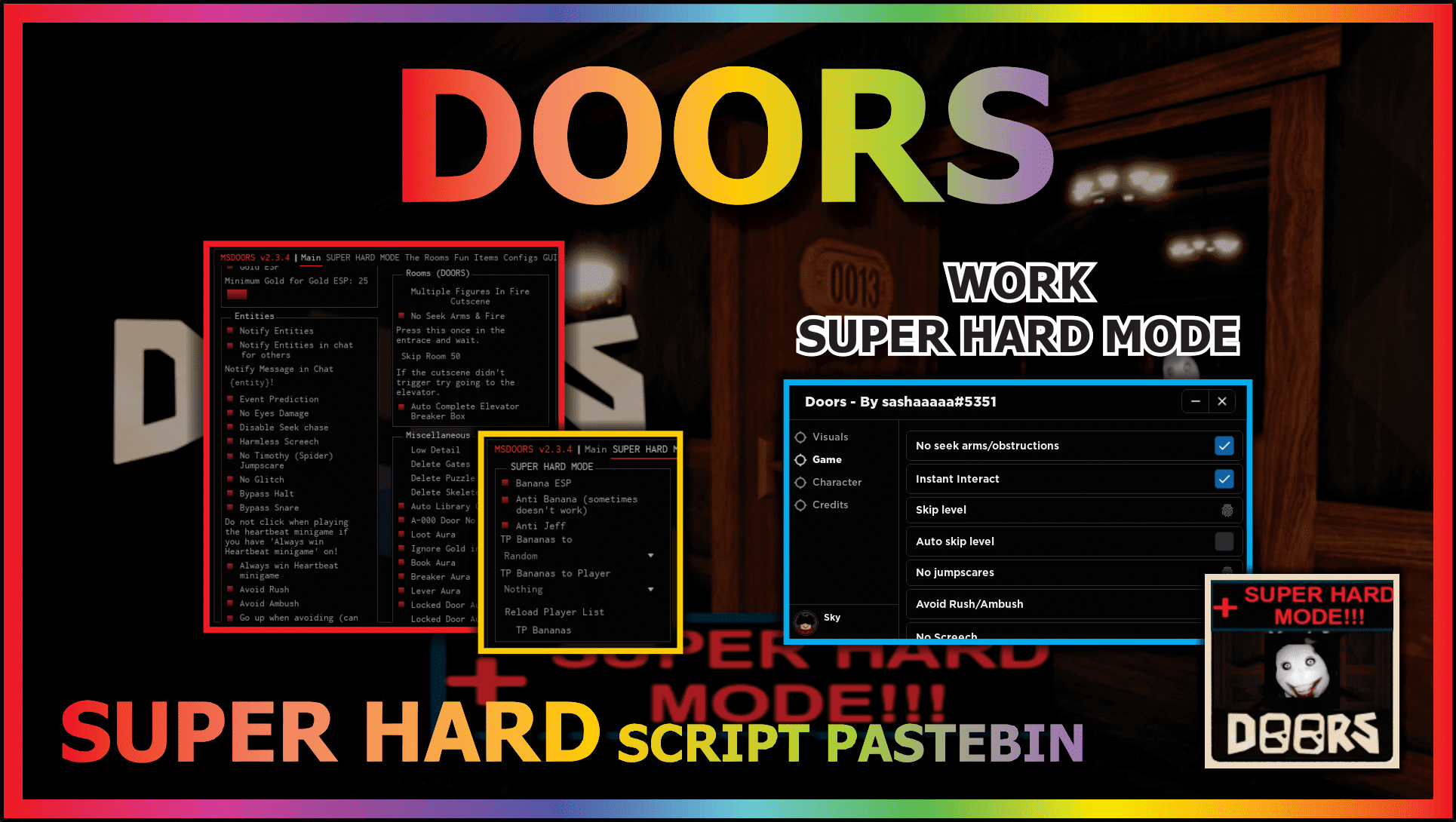 NEW] Roblox Doors Script GUI Hack: Auto Win,Auto Hide,ESP & INF