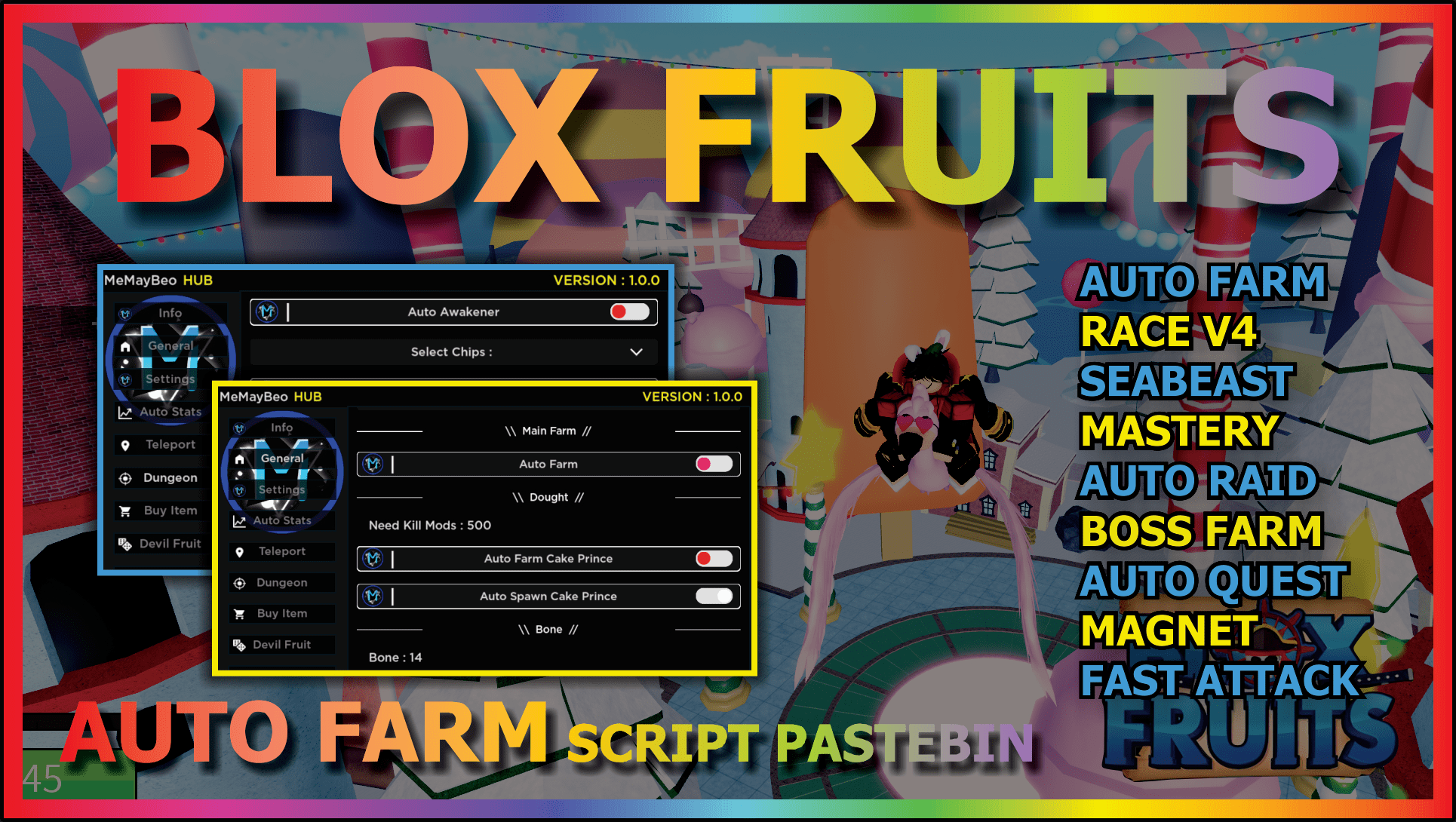 Blox Fruits Script Mobile No Key AUTO FARM, AUTO FARM BELI, RACE V4, RAIDS