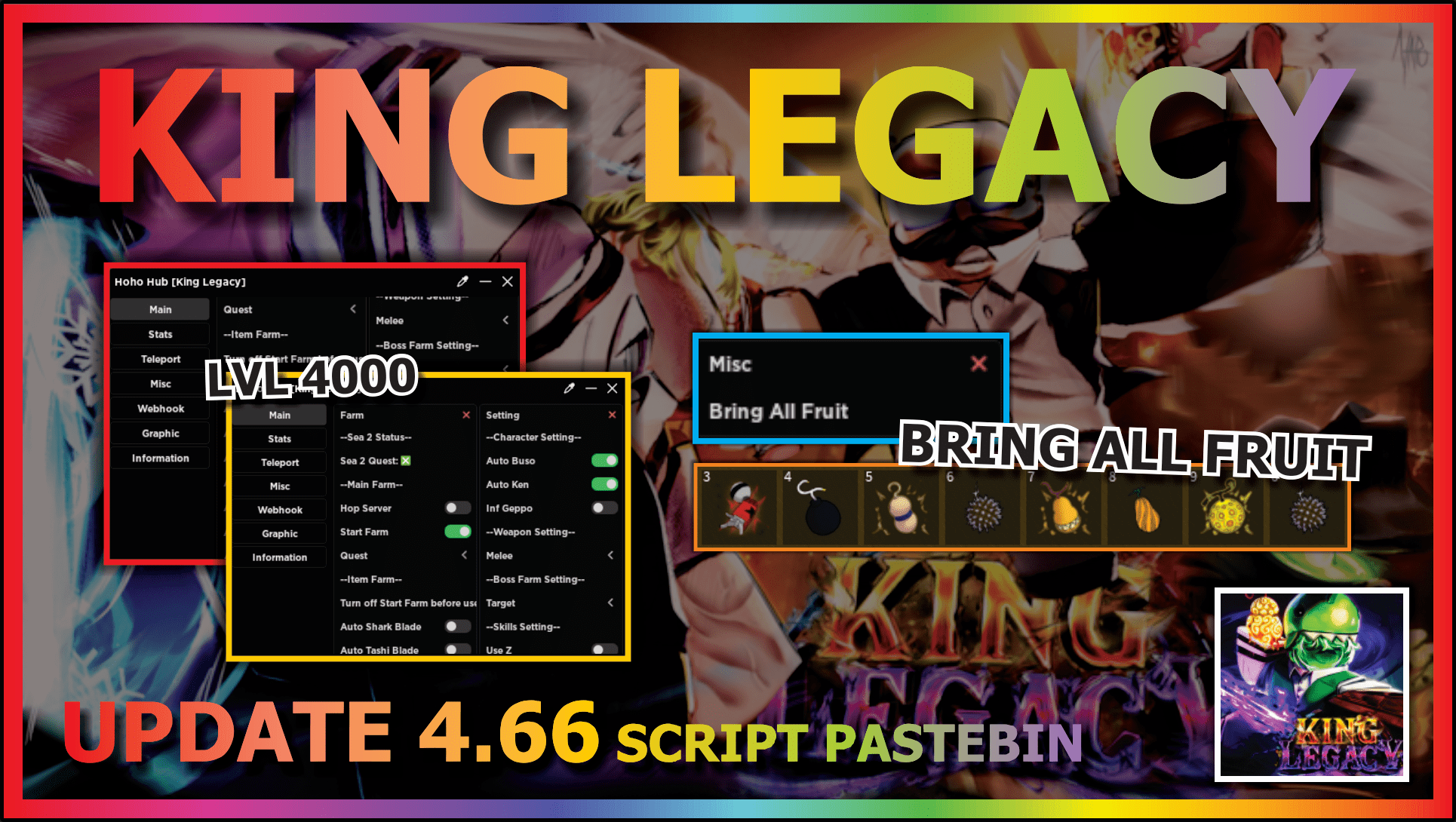 KING LEGACY Script Pastebin 2023 UPDATE 4.7 AUTO FARM (WORK LEVEL 4000) 💧  