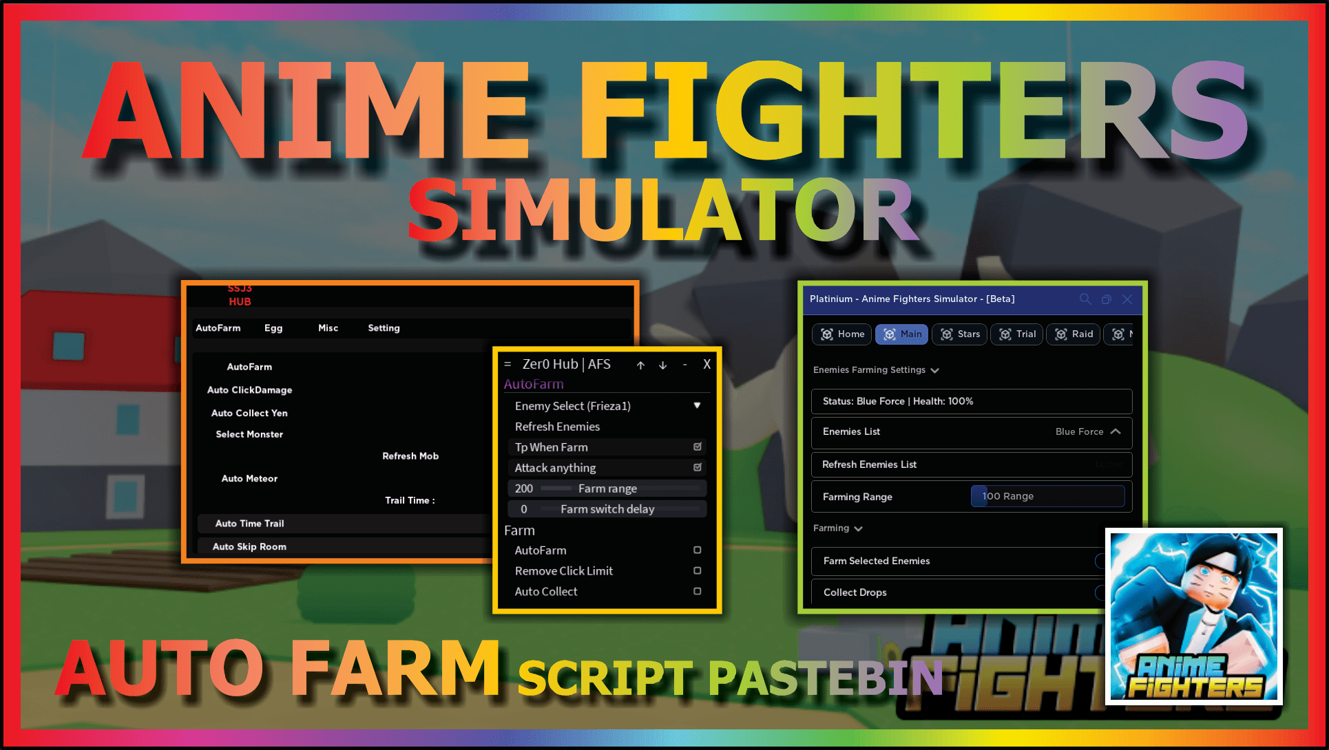 Anime Fighters Simulator Script SSJ3 Hub - Auto Farm Menu