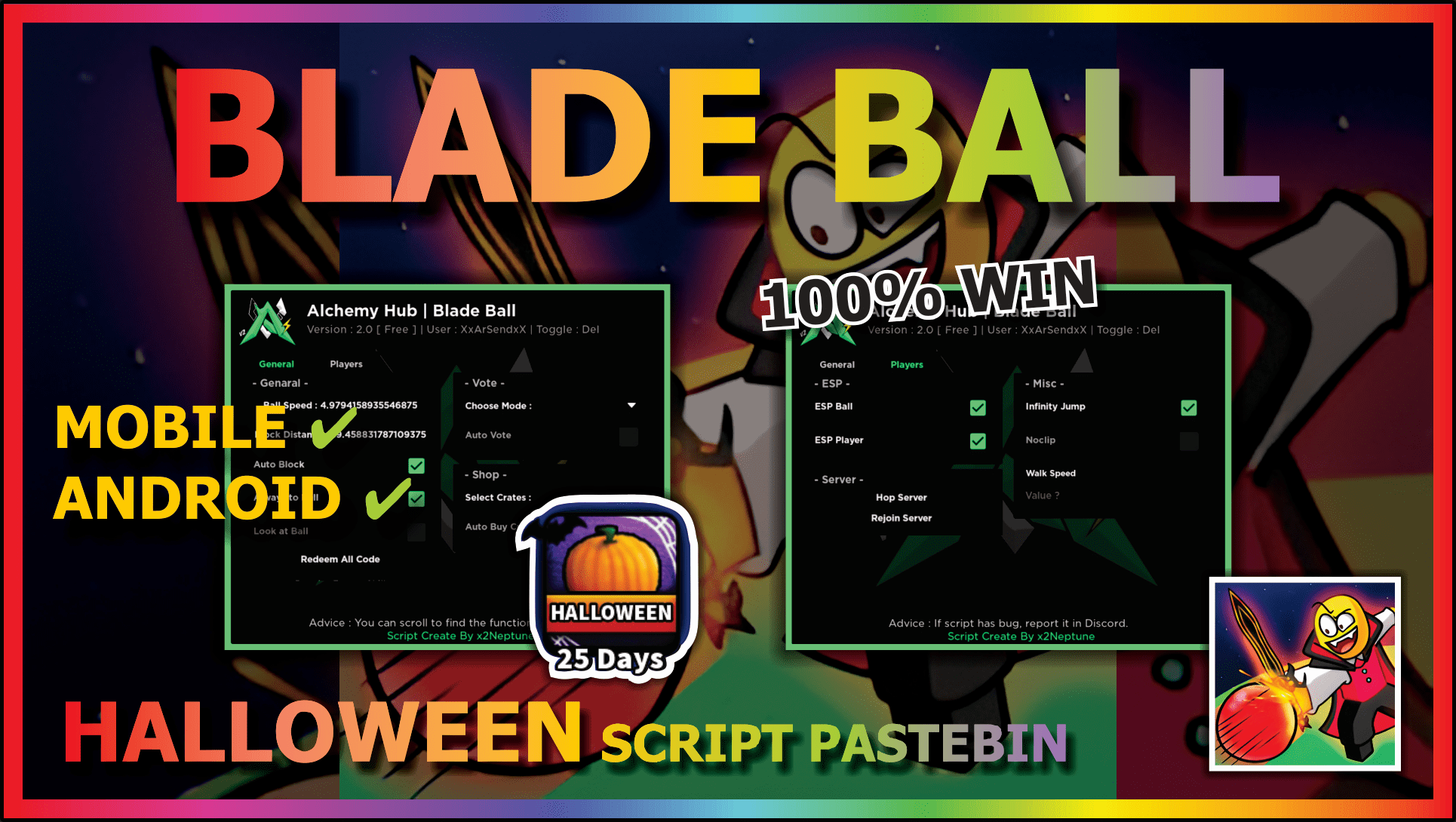 You are currently viewing BLADE BALL (100% WIN) 🎃