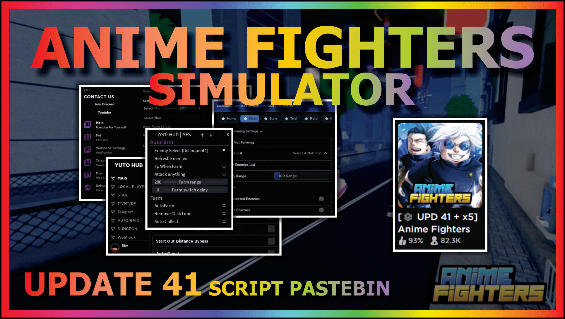 Anime Fighters Simulator  All good GUIs in one script