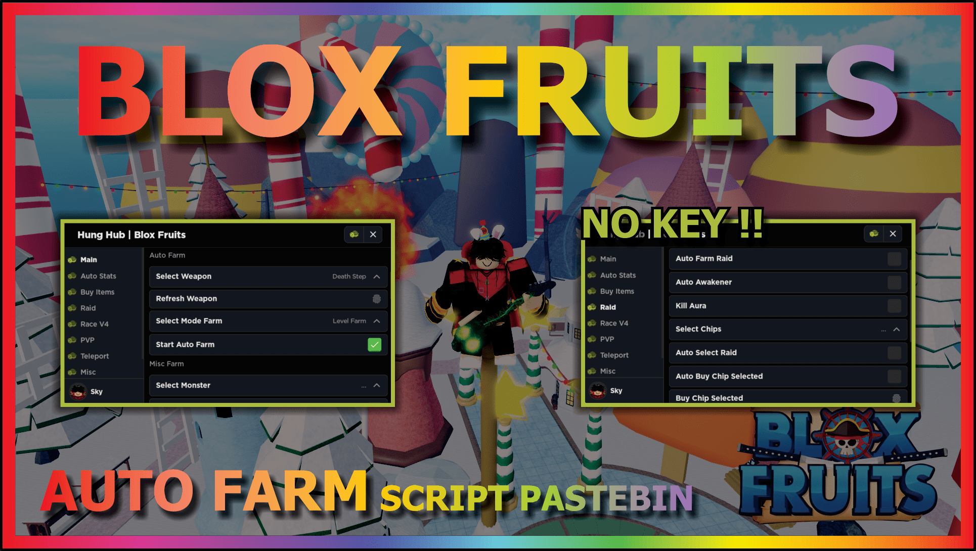 Blox Fruit Script, 20 No Key AUTO FARM & FRUIT RAIN !, RAID