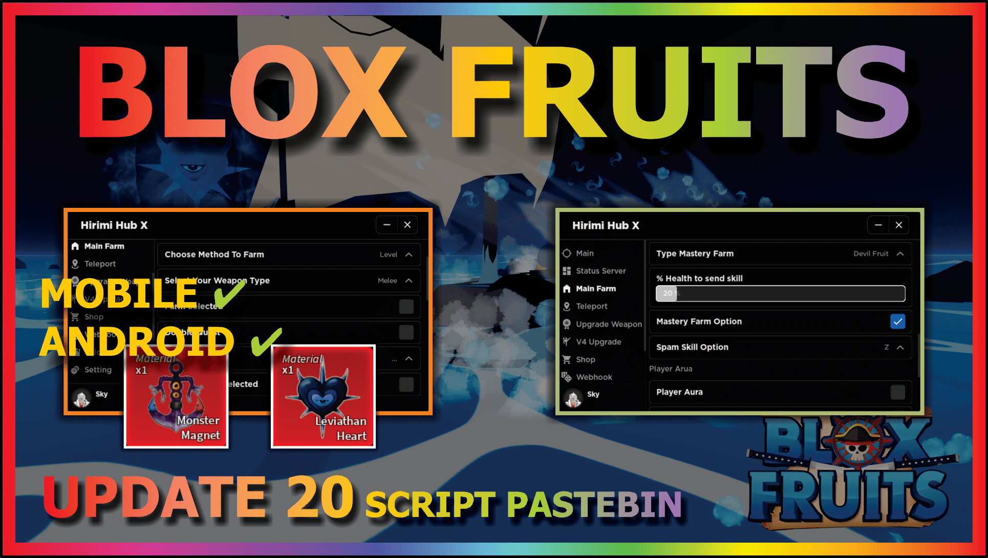 Blox Fruit Script PASTEBIN 2023 UPDATE 20, AUTO FARM, MASTERY, RAID, SEA EVENTS
