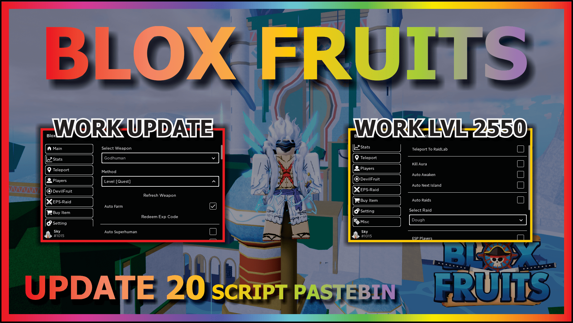New Blox Fruit UPDATE 20, Level 2550 Max