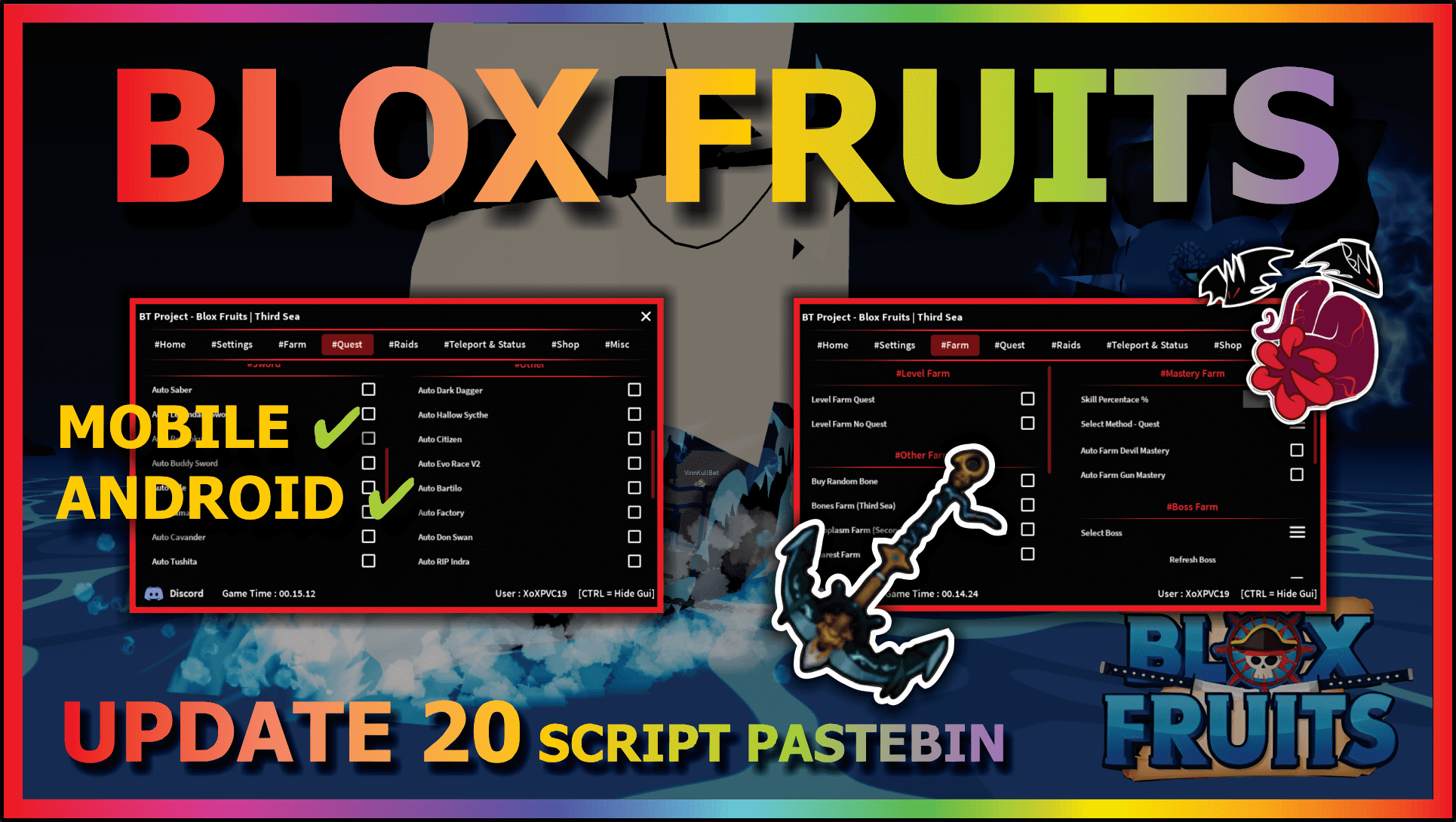 BLOX FRUITS Script Pastebin 2023 UPDATE 20 AUTO FARM, NO LAG SMOOTH