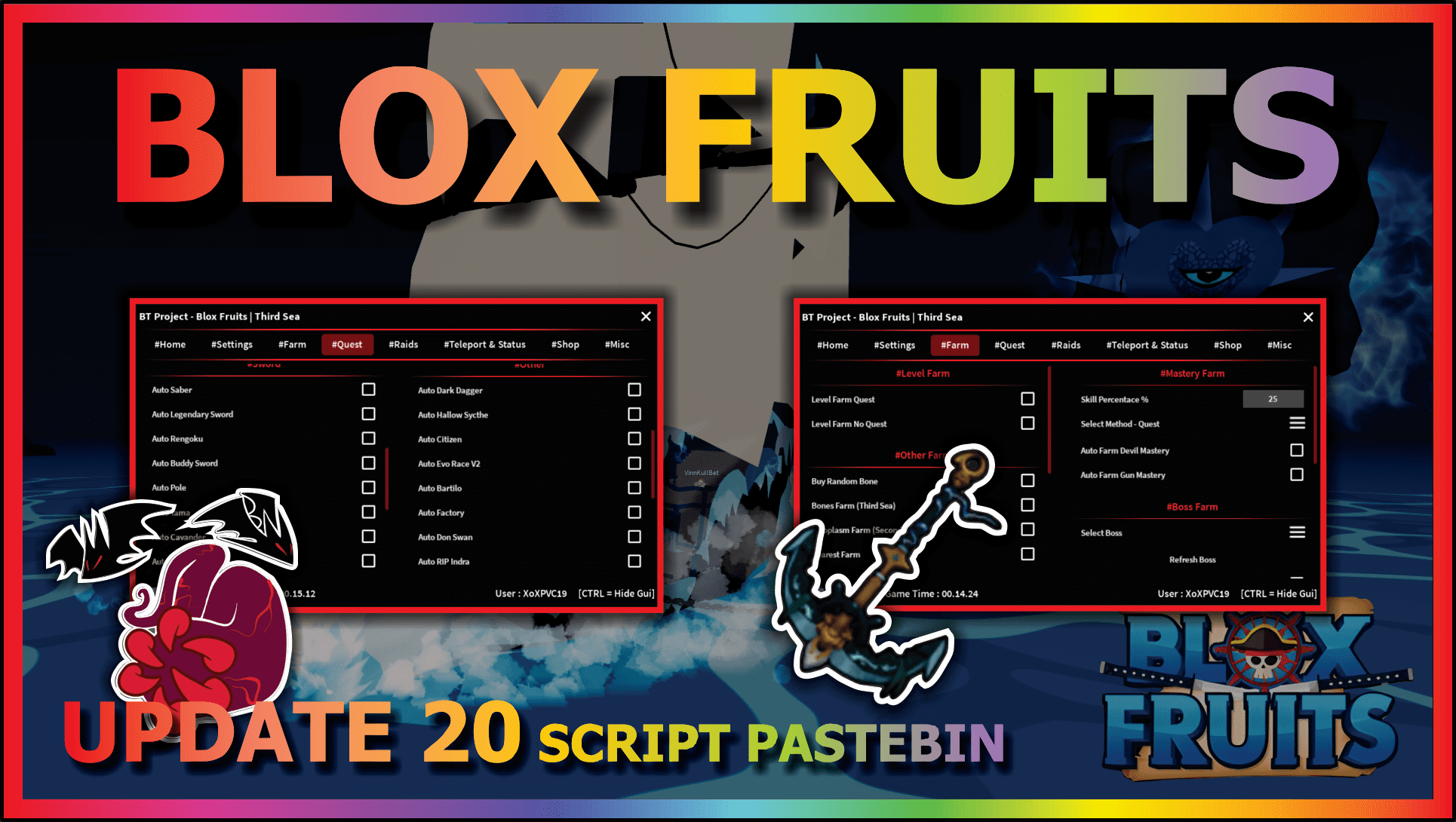 BLOX FRUITS Script Pastebin 2023 UPDATE 20 AUTO FARM, MASTERY, SMOOTH, RAID