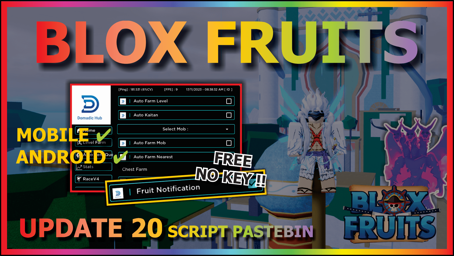 BLOX FRUITS Script Pastebin 2023 UPDATE 20 AUTO FARM, LEVIATHAN HUNT, SMOOTH