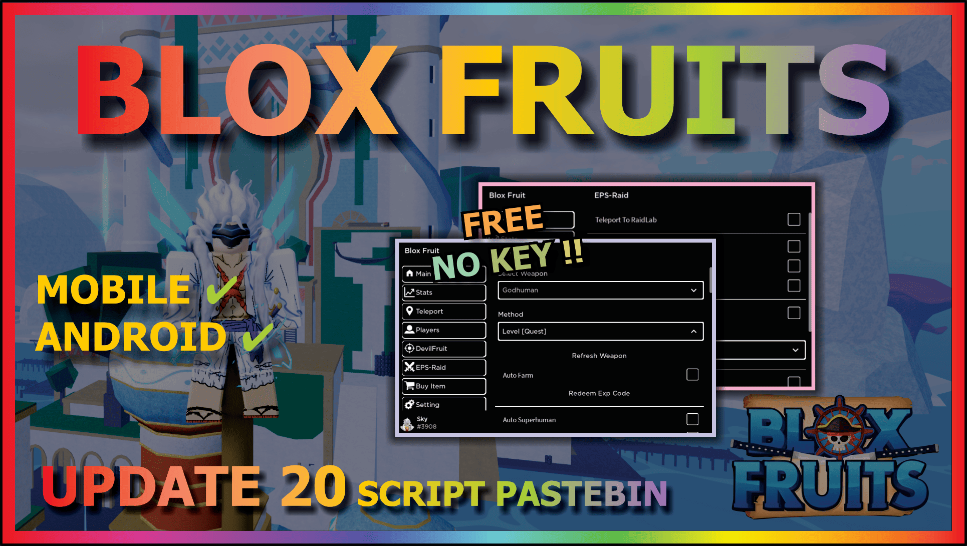 ⛩️ KITSUNE ⛩️] Blox Fruits Scripts 2023 - Auto Farm [UPDATE 21]