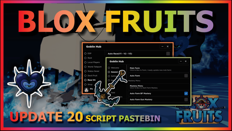 BLOX FRUITS Script Pastebin 2023 UPDATE 20 AUTO FARM, SAFE FARM, DF  MASTERY
