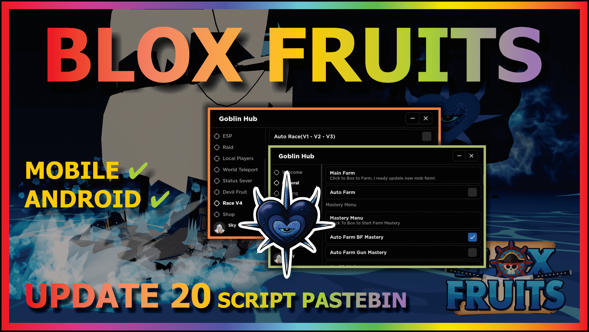 BLOX FRUITS Script Pastebin 2023 UPDATE 20 AUTO FARM, MASTERY, SMOOTH, RAID