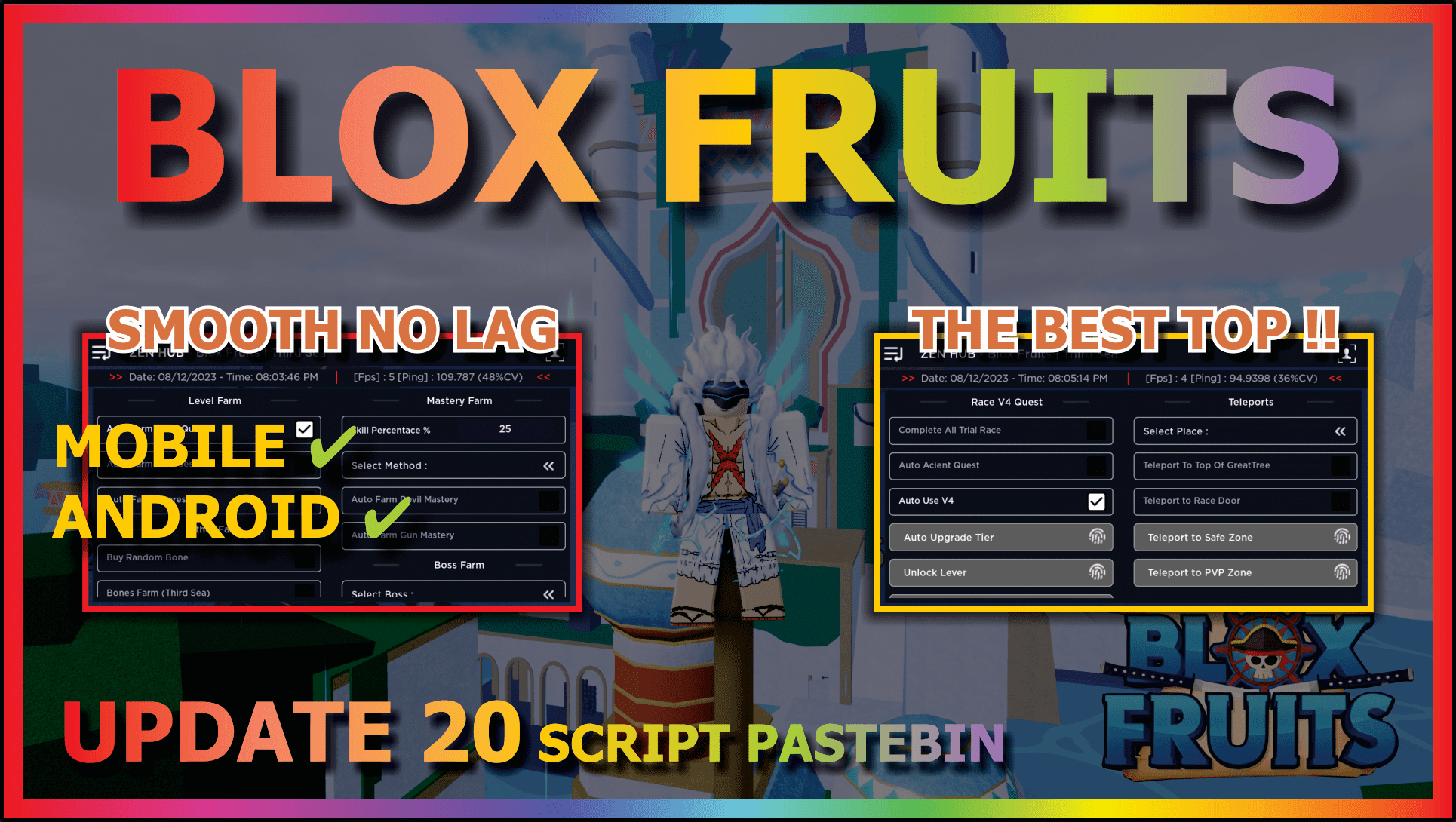 Blox Fruit Script Update 20 No Key AUTO FARM & FRUIT RAIN ! SARA