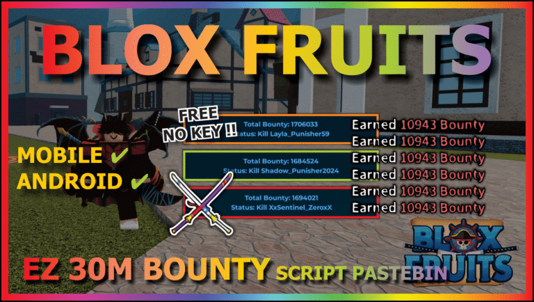 Blox Fruits Script No Key – Blue X Hub (Bounty)