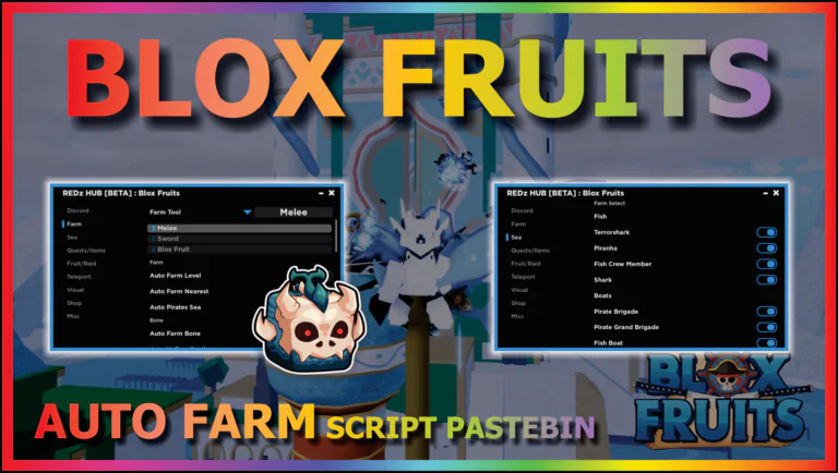 [REDZ HUB] BLOX FRUITS – AUTO FARM | SEA EVENT | SMOOTH | FRUIT MASTERY