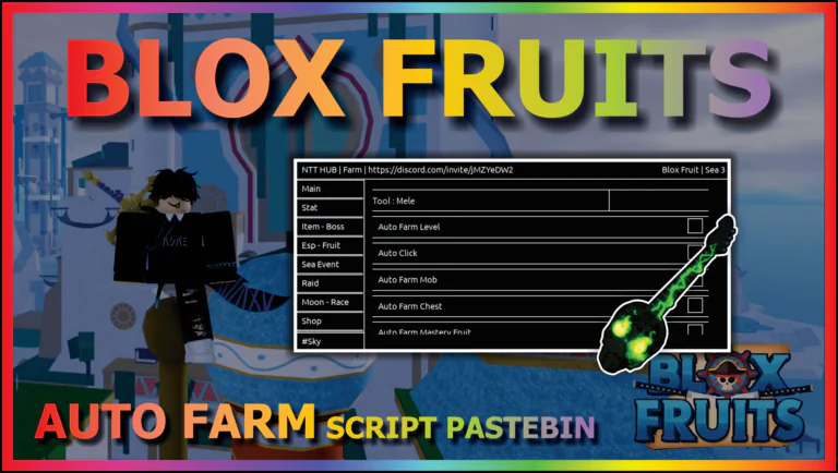 [NTT HUB] BLOX FRUITS – AUTO FARM | AUTO RACE V4 + PVP | AUTO RAID | GUN MASTERY (BEST)