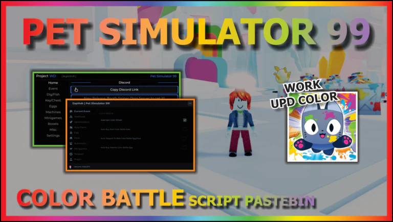 [ZAP HUB] PET SIMULATOR 99 – UPDATE BATTLE COLOR AUTO SPIN COLOR WHEEL | AUTO FARM | HATCH